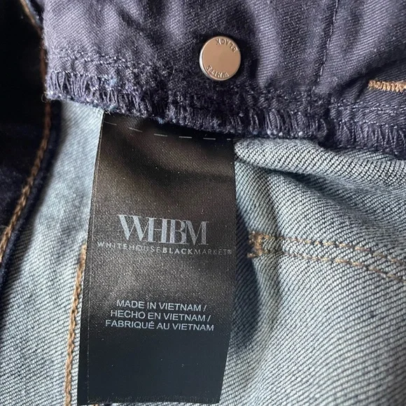 White House Black Market Dark Indigo High-Rise Skinny Flare Jeans - Picture 10 of 11